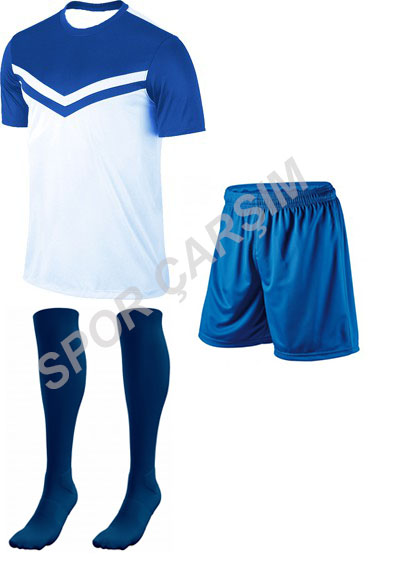Futbol Falcon8 Forma,Şort,Lüks Çorap Beyaz-Mavi