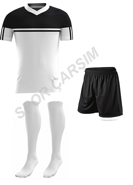 Futbol Retro10 Forma,Şort,Lüks Çorap Beyaz-Siyah