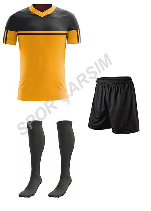 Futbol Retro11 Forma,Şort,Lüks Çorap Sarı-Siyah