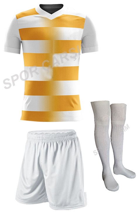 Dijital Futbol Forma,Şort,Lüks Çorap Sarı-Beyaz Buster3