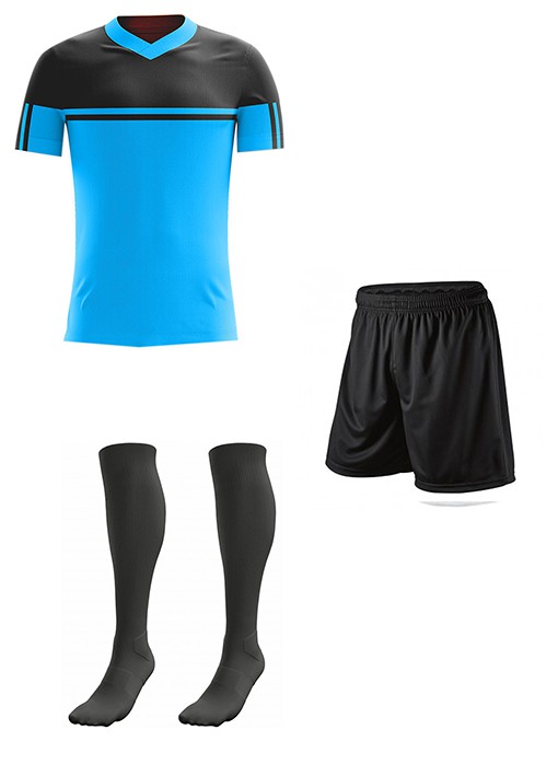Futbol Retro2 Forma,Şort,Lüks Çorap Açık Mavi-Siyah