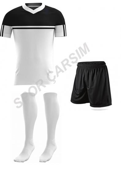 Futbol Retro10 Forma,Şort,Lüks Çorap Beyaz-Siyah
