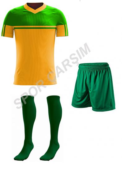 Futbol Retro9 Forma,Şort,Lüks Çorap Sarı-Yeşil