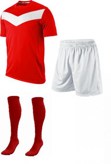 Futbol Maks10 Profesyonel Forma,Şort,Lüks Çorap Kırmızı-Beyaz